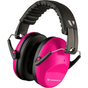 Vanderfields - Hearing Protection Ear Muffs - Over 33 dB (2K Hz) Broad Noise Cancelling Sound Reduction - Adults & Teens (Pink Rose)