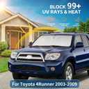 Windshield Sun Shade for Toyota 4Runner 2003-2009 Sunshade Front Window Shade Custom Fit 4Runner Accessories Sun Visor Foldable Shade Blocks UV Rays Accessories