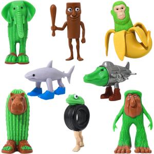 Italian Brainrot Toys,Tralalero Tralala Action Figures, 8PCS Brainrot Meme Shark Figures,Tung Tung Tung Sahur, BRR BRR Patapim for Fans Easter Egg Fillers Office Room Figurine Decor
