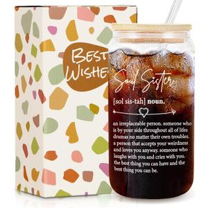 Birthday Gifts for Women Best Friend, Gifts for Women Friends, Friendship Gift, Gift for Best Friend Bff - 16oz Soul Sister Cup