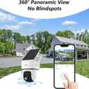 wansview Security Cameras Wireless Outdoor-2K Dual Lens Home Security Cameras, 360 View, Solar Panel Battery Powered, Color Night Vision, PIR Sensor, IP65 Waterproof, Work with Alexa, B7 2P White