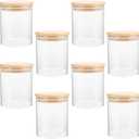 12pcs Glass Food Storage Jars with Bamboo Lids Airtight Containers for Sugar Beans Cereal and Tea Easy to Clean for Kitchen Organization