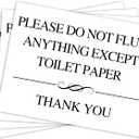 4 Pcs 3 x 4 Inch Small Elegant Funny Toilet Sign Please Do Not Flush Anything Except Toilet Paper Sign Acrylic Hanging Logo for Restroom Bathroom Home Decor (Black Words Stylish Style)