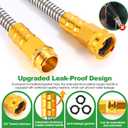 Toolasin Garden Hose 50ft, Flexible Stainless Steel Metal Water Hose with 10-Function Nozzle, No-Kink, Leak-Proof, Wear-Resistant, 3/4 GHT, Easy to Use and Store for Garden, Yard, Outdoor