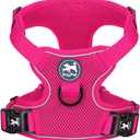 PoyPet Reflective Soft Breathable Mesh Dog Harness No Choke Double Padded Vest Adjustable(Fuchsia,M)
