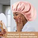 3 x Adjustable Double Layer Silk-Satin Hair Bonnet for Sleeping Women Anti-Frizz Curly Hair Sleep Cap, Hair Protector for Night, Moisture Retention Soft Bonnet for Natural Hair (Gray,Large)