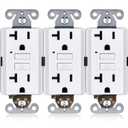 GFCI Outlet 20 Amp [3-Pack], ETL Listed, Non-Tamper-Resistant GFI Duplex Receptacles with LED Indicator, Self-Test Ground Fault Circuit Interrupter, White, 3 Piece