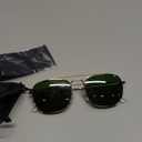 JIM HALO Retro Square Aviator Sunglasses Premium Glass Lens Flat Metal Eyewear Men Women (Gold Frame / Green Lens)