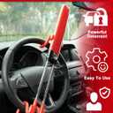 Tevlaphee Steering Wheel Lock Anti-Theft Car Device Heavy Duty Security Car Lock Antitheft Locking Devices Great Deterrent Adjustable Car Wheel Lock Anti Theft for Vehicle Truck SUV with 3 Keys (Red)