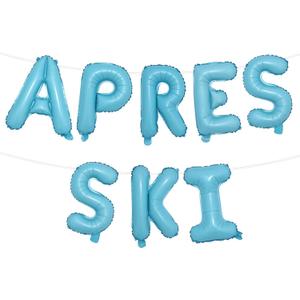 Apres Ski Foil Balloon Banner Blue Ski Themed Party Decorations Snow in Love Apres Ski Bridal Shower Banner Decor for Winter Snow Wedding Engagement Bachelorette Party Decor Supplies