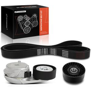 A-Premium Engine Serpentine Belt Drive Kit with Tensioner & Idler Pulley Compatible with Dodge Ram 1500 2500 09-10, Ram 3500 2009 & Ram 1500 11-12, 2500 3500 11-18, 4500 5500 14-16 - OHV V8 5.7L 6.4L