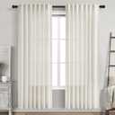 Cream Linen Curtains 80 inch Length for Bedroom Back Tab Light Filtering Privacy Sheer Curtains Modern Farmhouse Coastal Decor Cream Cotton Textured Gauze Curtain 2 Panel Set 52x80 (52"W x 80"L (Pack of 2), Natural)
