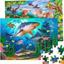 Puzzles for Kids Ages 4-8  2 x 60 Pieces Puzzles for Kids Ages 3-5 6-8  Toy for Learning Ocean & Forest Animals  Educational Toys for Boy and Girl (2 Packs)