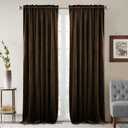 StangH Brown Blackout Velvet Drapes for Living Room 96 inches Long Luxury Home Decor Heat & Sound Reducing Energy Smart Curtains for Bedroom, W52 x L96, 2 Panels