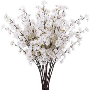 Giegxin 8 Pcs Silk Cherry Blossom Branches Cherry Blossom Tree Stems Long Stem Artificial Flowers for Tall Vase Flowers for Home Wedding Vase Floral Arrangements (Pink,43.3")
