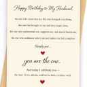 4 x Romantic Birthday Card for Husband, Happy Birthday Gift Decoration from Wife for Men, 5x7 inches