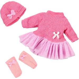 Baby Doll Clothes 14-16 Inch, 3 Sets Stylish Dress, Sweater Costume, Cute Alive 13 Inch Outfit Accessories, Gifts for Little Girls