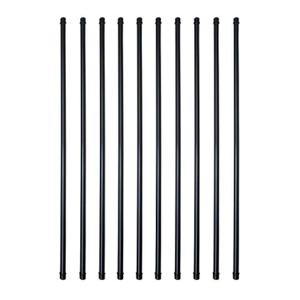 10 Pack 3/4 Inch Round x 32 Inch Length Staircase Deck Balusters Standard Plain Black Coated for Stair Deck Porch