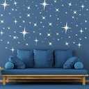 82 Pieces Mirror Wall Stickers Removable Star Wall Decals 3D Acrylic Mirror Setting Wall Sticker Star Decorative Decal for Home Wall Living Room Bedroom Decor(Silver)