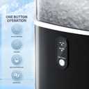 Antarctic Star Nugget Ice Maker Countertop, Chewable Nugget Ice Machine with One-Touch Operation, Self Cleaning, Fast Ice Making 34Lbs/24H, for Office/Home/Bar, Black
