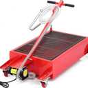 Low Profile Oil Drain Pan, 20 gal Electric Oil Drain Pan with Pump 110V Electric Pump, 8 ft Hose & Folding Handle, Rolling Cart for Cars, Trucks, Buses, RVs