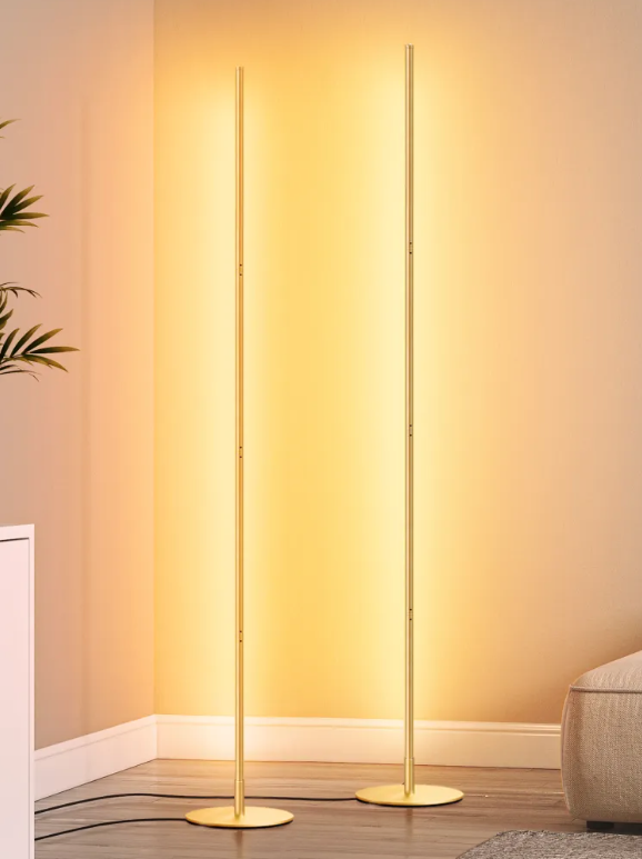 EDISHINE 2 Pack 57.5" Dimmable LED Corner Floor Lamp with Remote-ZHFLCB2E2