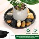 PATIKIL 5 Pack Plastic Plant Saucer, 20 Inch Plant Tray for Pots Round Plant Dish Plant Drip Trays Water Tray for Indoors Outdoors Garden, Black