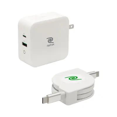 ReTrak 100W Retractable USB C Notebook Charger White ETCHGNBC100