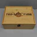 Lyellfe Tea Organizer Box, Bamboo Tea Bag Holder with Lid, Multi-purpose 6-Compartment Coffee Condiment Holder Storage Caddy for Home, Office, Caf