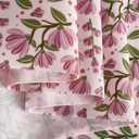ONEART | Flower Printed Pink Jelly Vinyl Roll 12"×54" Floral Translucent PVC Vinyl Fabric 0.7 mm for DIY Crafts Sewing
