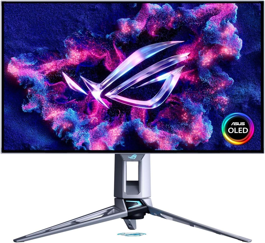 ASUS ROG Swift 27" OLED Gaming Monitor (PG27AQWP-W) - TrueBlack Glossy Tandem OLED, Dual-Mode (QHD@540Hz, HD@720Hz), 0.02ms, G-SYNC Compatible, Neo Proximity Sensor, DP 2.1