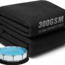 UIRWAY 10 Ft Round Pool Liner Pad for Above Ground Pool, [2026 New Pool Pad 300G/M Thicker] Black Puncture Resistant Pool Ground Protector, Weed Barrier Under Pool Padding, Extend Liner Life (319cm)