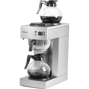 12-Cup Coffee Maker 1.8L Commercial Drip Coffee Maker Pour Over Coffee Machines with 2 Glass Carafes and 2 Warmers Plate Stainless Steel Coffee Brewer for Cofe Bar and Restaurant