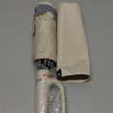 Ring Buckle Fully Automatic Umbrella, Reflective Safety Strip, Sturdy Windproof, Reverse Automatic, Travel Portable, Compact Folding (Beige)