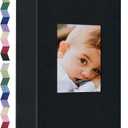 Popotop Photo Album 4x6-300 Photos Linen Cover Photo Books with 300 Horizontal Pockets,Slip-in Picture Albums for Family Wedding Anniversary Baby Vacation Pictures (Black)
