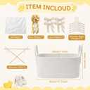 Large Baby Shower Basket, Baby Crate Closet 17.7" x 11" x 6.3" Woven Baskets with Clothes Hangers and Gift Bag New Born Empty Storage for Welcome Gift Pregnancy New Parent(White)