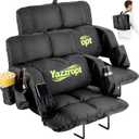 Wide Stadium Seats with Back Support for Bleachers, Bleacher Seat with 5" Thick Comfy Padded Cushion, 6 Adjustable Angle, Lumbar Pillow & Cu (2, Black, Wide / 23IN / 2Pack) (Black)
