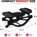 Rock Stepper - Side to Side Rocking Stepper for Exercise at Home with Resistance Bands & Cordless Jump Rope, Quiet Low-Impact Lateral Stepper Machine for Full Body Workout, Legs & Glutes
