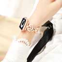 Ygtiecs Compatible with Apple Watch Band Series 7 41mm 40mm 38mm, Easy Adjustable Bracelet for Women, Bling Shiny Diamond on Moon, Dressy Replacement for Series 7 6 5 4 3 2 1 SE -iWatch Band Rose Gold