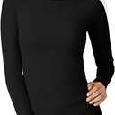 Womens Seamless Boat Neck Tops Casual Layering Long Sleeve Shirts Basic Fitted Spring Fall Clothes 2025 (Small, Black)