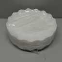 LIYH 20 Pcs White Scalloped Plastic Plates Reusable 10 In - Unbreakable Plastic Dinner Plates Camping Outside Plate Dishwasher Safe for Wedding Parties Birthdays Picnics - BPA Free 20 Guests