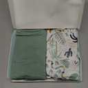 Yoofoss Pack and Play Sheets Fitted, Mini Crib Sheets 2-Pack for Pack N Play Mattress, Stretchy Playard Sheet, Soft and Breathable Green+Giraff