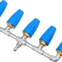 5-in-1 Turbo Nozzle Pressure Washer 4000 PSI 360 Rotating Turbo Nozzle with 1/4" Quick Connector 2.5 Orifice Quintuple Tips (Blue)