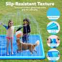 SLOOSH 72" Non-Slip Splash Pad Sprinkler - Summer Water Toys Sprinkler Mat for Kids Toddlers Dogs, Outdoor Backyard Pool Party Decor Outside Water Games Fountain Wading Baby Pool Boys Girls Gifts (6ft, Blue)
