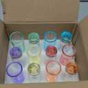 Ruckae 12 Pack 2 OZ Shot Glasses Set Gradient Colorful Shot Glasses Bulk with Heavy Base Bar Cylinder Glass Shot Cups for Vodka Tequila Whiskey Liquor Cocktail