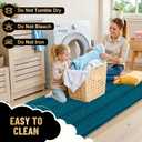 OLANLY Thick Bathroom Rugs 36x24, Extra Soft Absorbent Chenille Striped Bath Rugs, Rubber Backing, Machine Wash Dry, Bath Mats for Bathroom Floor, Tub and Shower, Home Decor Accessories, Peacock Blue