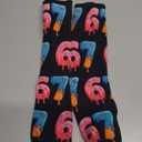 Whaline 4 Pairs Meme 6 7 Socks Ice Cream Socks White Black Blue Pink Sock for Holiday Party Gift Supplies (M)
