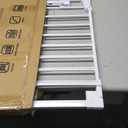 Cumbor 34" Extra Tall No Bottom Bar Baby Gate for Stairs, Wall Mounted Dog Gate Indoor for Larger Pets, Expandable 29.2-43" Safety Gate for Doorways, Wide Walk Thru Door for Easy Access (White)