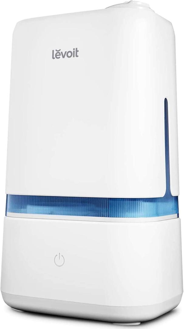 LEVOIT 4L Humidifiers for Bedroom Large Room & Essential Oil Diffuser, Quiet Cool Mist for Home, Baby and Plants, Last up to 40Hours, Dual 360 Rotation Nozzles, Handle Design, Auto Shut Off, Blue (White)