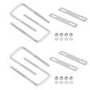 Square U-Bolts Inner Width M8 Thread 304 Stainless Steel Silver with Plates Nuts Flat Washers for CarRVTrailer Bumper, 4Pcs, M8x45x110m